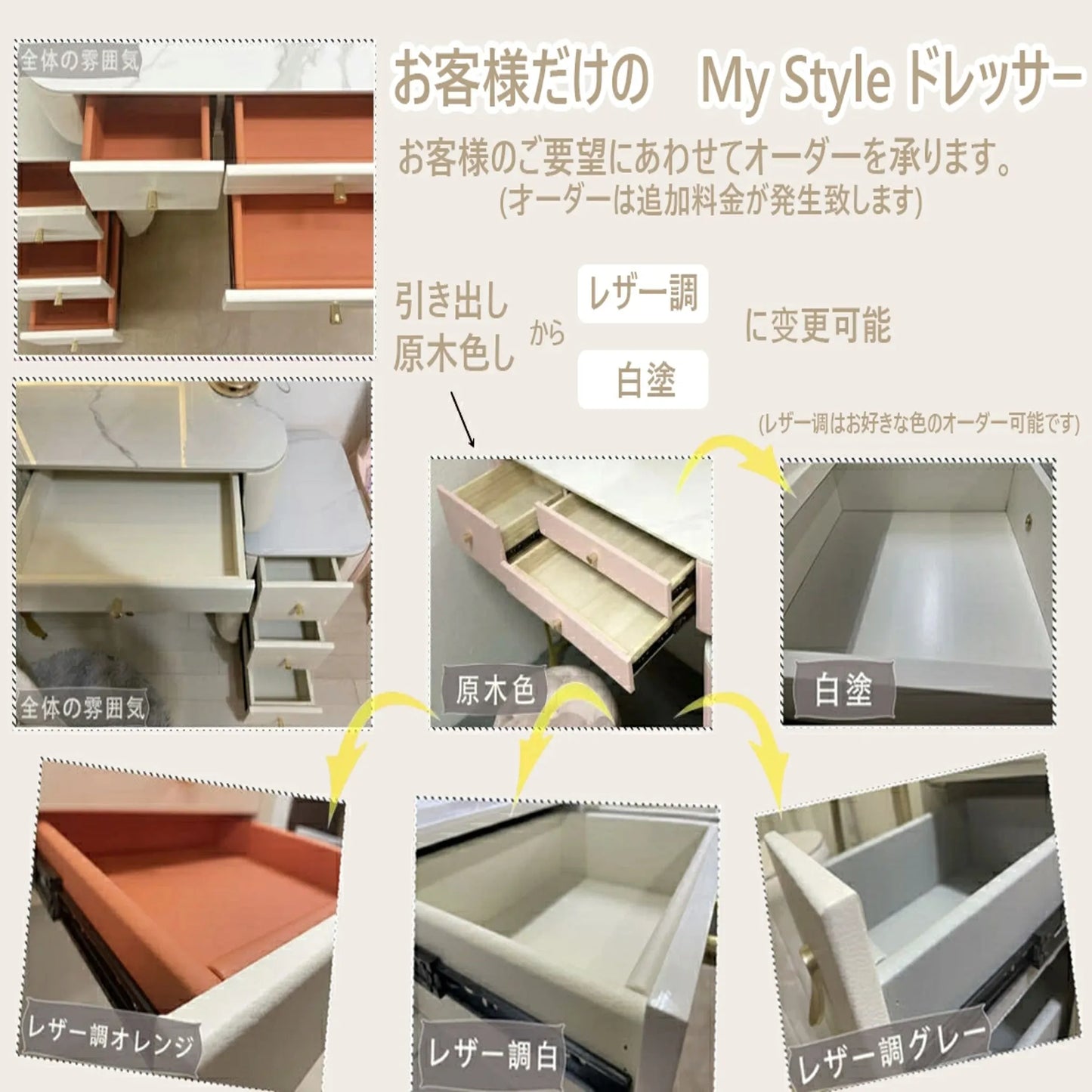 【みなみちゃんねる様紹介】ドレッサー おしゃれ 鏡台 女優ミラー 北欧風 化粧台 メイク台 オリジナル お姫系 大理石天板 カラ レザー調 テーブル幅80cm チェスト LEDミラー スツール 寝室 化粧テーブル 小さい化粧台 コスメ台 収納 ネイルサロン コンパクト j204
