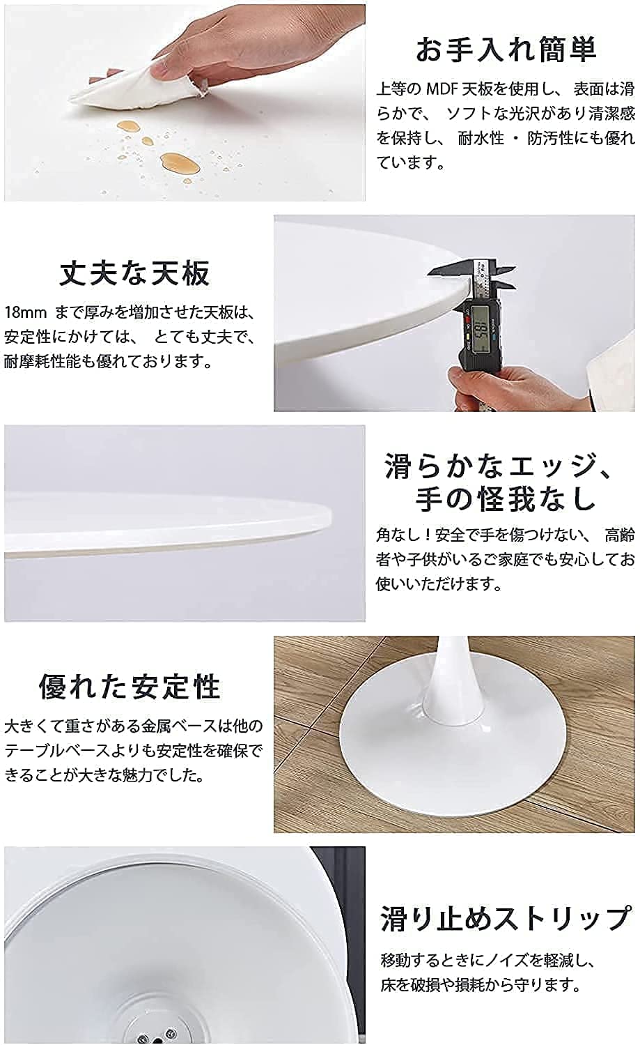 ダイニングテーブル 丸テーブル ブラック　黒 幅60cm 　TBL01　(白/ブラウン　幅７０cm、幅８０cmも販売しています、オプションでサイズ変更）　組み立て簡単 お手入れ TBL001
