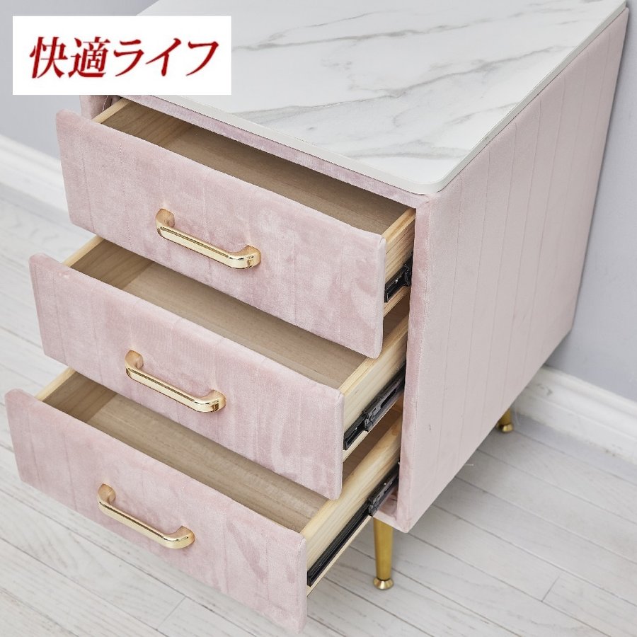 ドレッサー 女優ミラー　おしゃれ 80cm引き出し２杯　椅子　チェスト　ミラー50×40cm 電球14個　北欧風 鏡台 オシャレ お姫系 LEDミラー ベロア調 ドレッサー スツールセット 寝室 化粧テーブル 小さい化粧台 コスメ台 収納 J108-80