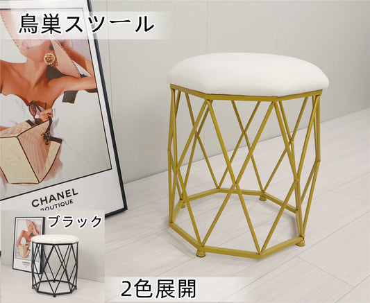 ドレッサーチェア化粧椅子イス鏡台用姫系金属製 丸いスツール　 ゴールデンフランネル化粧台ベッドルームラウンジチェア モダンダイニングチェア　SF09