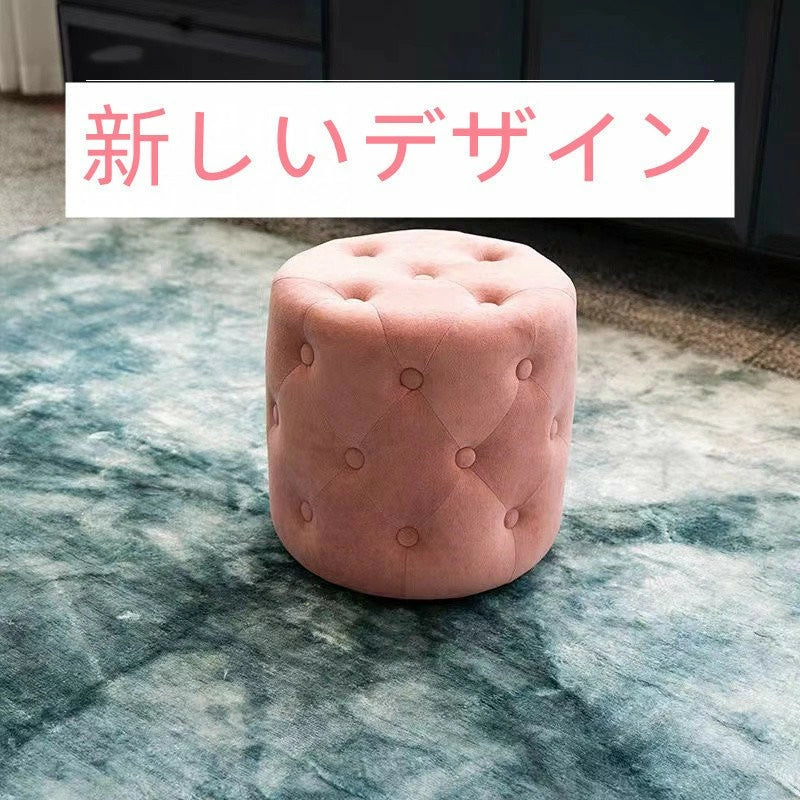 スツール　椅子 おしゃれ イス 丸 ベロア スチール　ベロア調 光沢 上品 高級感 椅子 SF08　アンティーク調 存在感 かわいい おしゃれ 北欧 オットマン カフェ ドレッサースツール クラシック　SF08